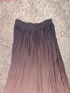 WD.NY Pleated Ombre Maxi Skirt - Black to Brown